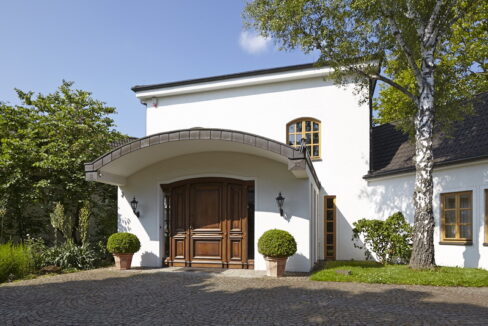 View to the entrance portal