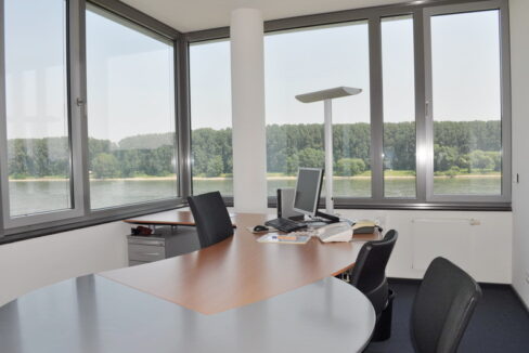 Corner office with a view of the Rhine